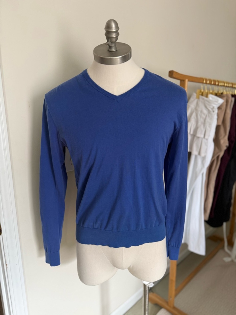 Ralph Lauren Men's V-Neck Sweater in Royal Blue